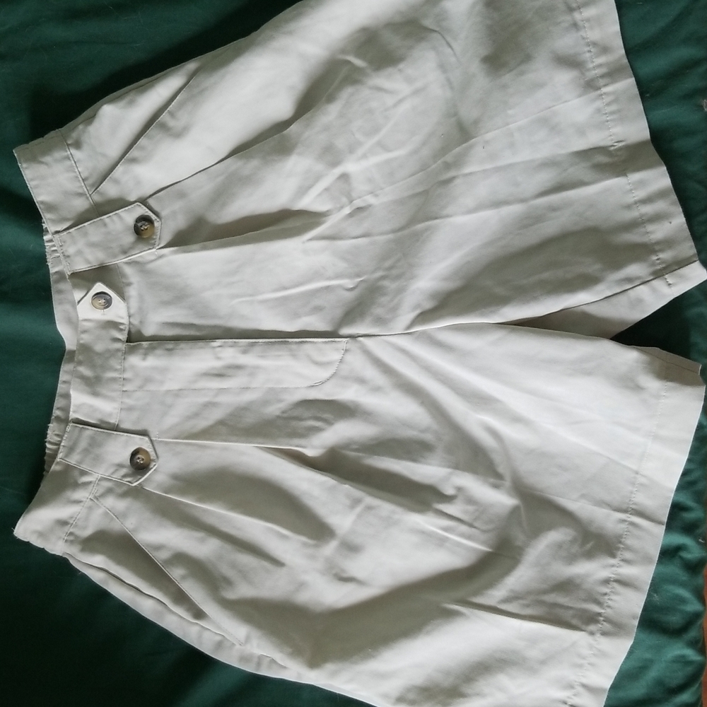 High waisted khaki shorts